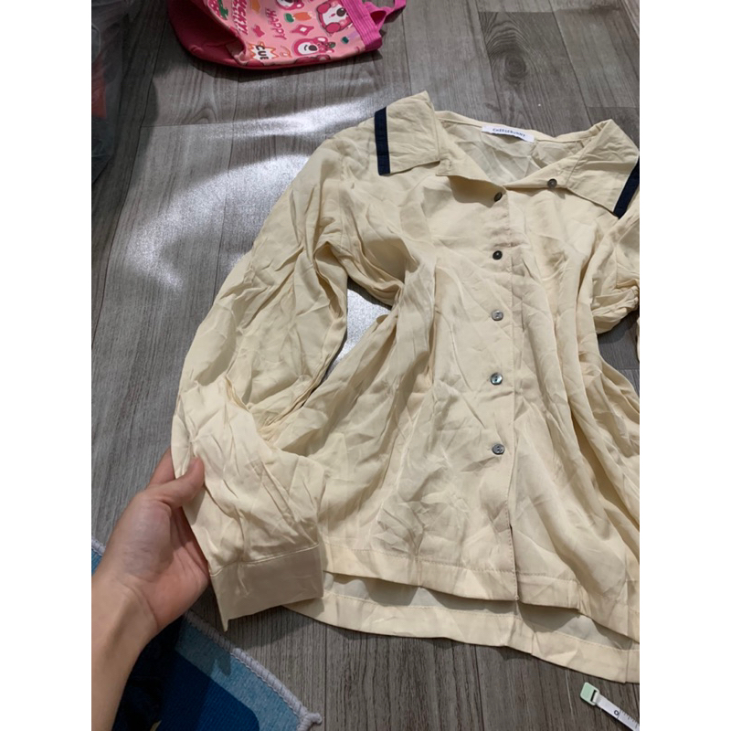 Áo sơ mi kiểu mix viền xinh