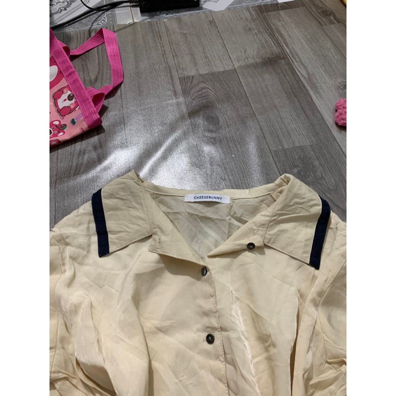 Áo sơ mi kiểu mix viền xinh