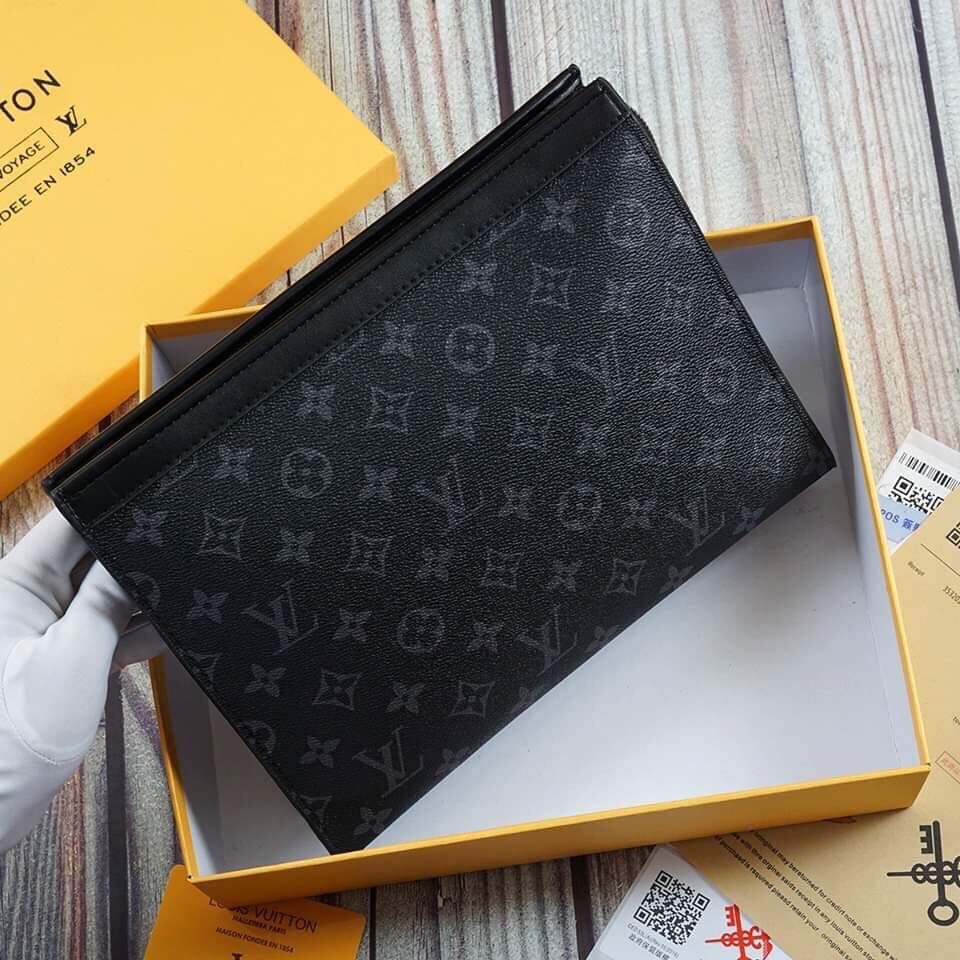 Ví cầm tay nam GC LV dáng vuông size 26 da pu cao cấp mẫu mới