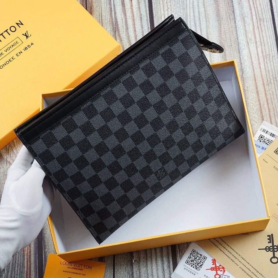 Ví cầm tay nam GC LV dáng vuông size 26 da pu cao cấp mẫu mới