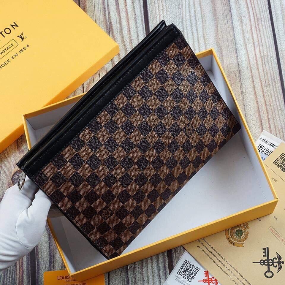 Ví cầm tay nam GC LV dáng vuông size 26 da pu cao cấp mẫu mới