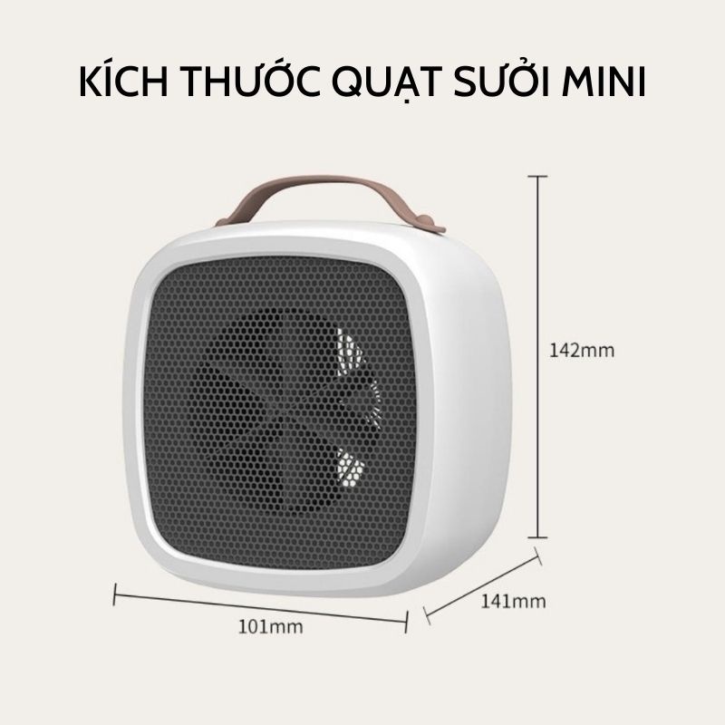 Quạt sưởi ấm mini để bàn hình vuông GODWELL , máy sưởi ấm mini để bàn mùa đông công suất 500W tiện lợi