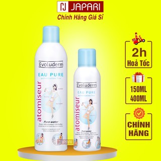Xịt khoáng Evoluderm 400ml CHÍNH HÃNG Pháp - Bình Nước Xịt Khoáng dưỡng ẩm cấp nước Chăm Sóc Da Mặt & Body JAPARI