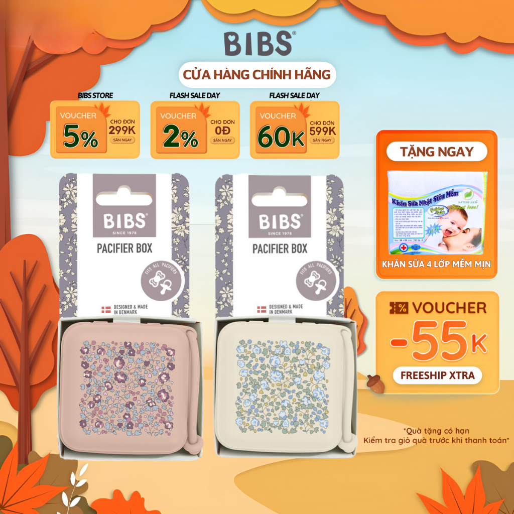Hộp Đựng Ty Giả Và Đồ Ăn Dặm BIBS X LIBERTY Cho Bé Chất Liệu An Toàn Chính Hãng Đan Mạch