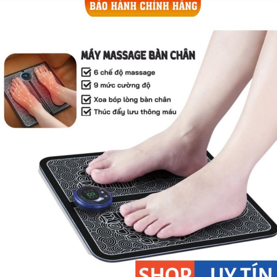Thảm massage chân EMS cao cấp có màn hình hiển thị giúp lưu thông khí huyết, máy massage bàn chân giảm đau mỏi hiệu quả