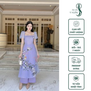 Áo Dài Cách Tân Nữ Thiết Kế Cao Cấp Chất Liệu Tơ Organza Áo Dài Ý Xuân