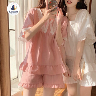 ĐỒ BỘ ĐŨI GÂN PHỐI REN STYLE TIỂU THƯ SIZE 40-58KG, ĐỒ NGỦ ĐÙI MỀM MỊN, BỘ NỮ MẶC NHÀ DỄ THƯƠNG