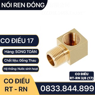 Co Ren Trong Ren Ngoài 3/8(17), Co Điếu Nối Ren Trong Ren Ngoài 9.6 13 17 Đồng Thau