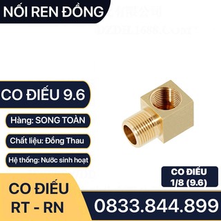 Co Ren Trong Ren Ngoài 1/8(9.6), Co Điếu Nối Ren Trong Ren Ngoài 9.6 13 17 Đồng Thau