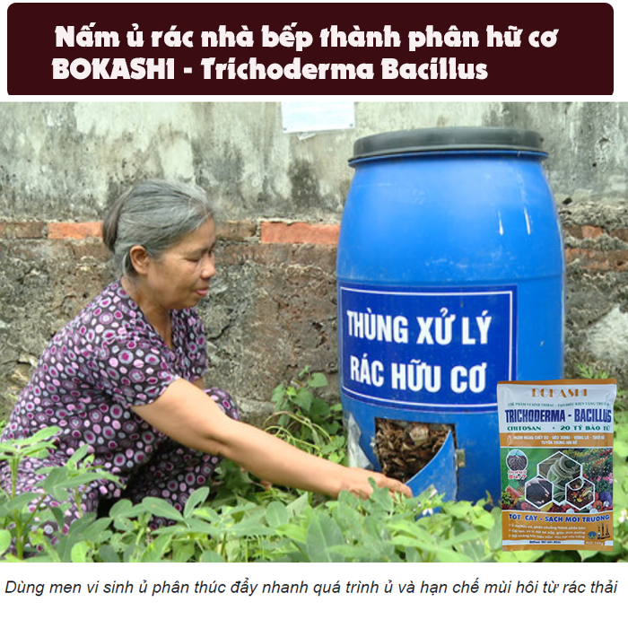 Men vi sinh BOKASHI, Nấm ủ rác nhà bếp thành phân hữu cơ BOKASHI 150g, nấm ủ phân hữu cơ BOKASHI 150g