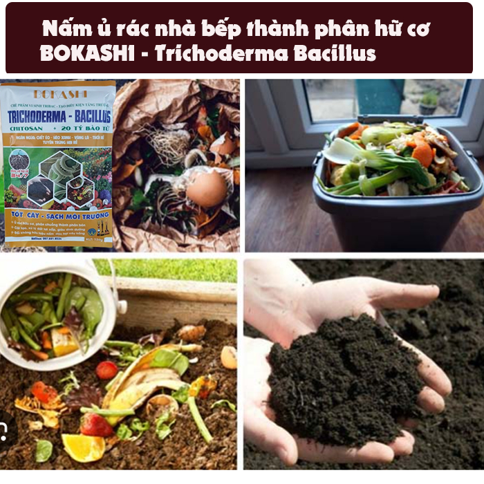 Men vi sinh BOKASHI, Nấm ủ rác nhà bếp thành phân hữu cơ BOKASHI 150g, nấm ủ phân hữu cơ BOKASHI 150g