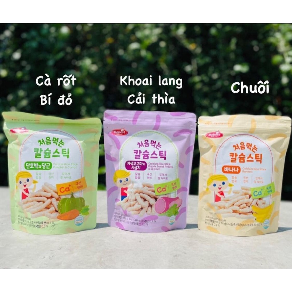BÁNH GẠO QUE BEBEST BỔ SUNG CANXI + Sắt cho bé date 11/2024