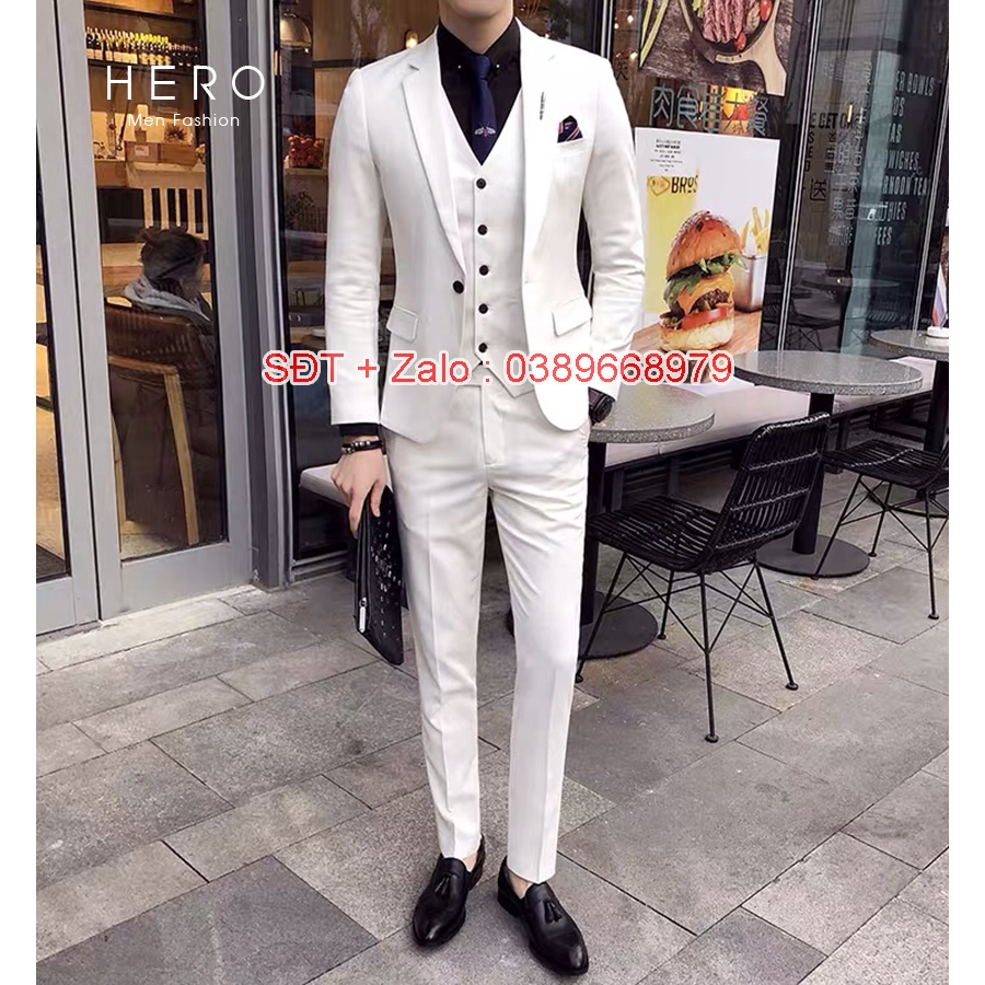 Bộ vest Nam Hàn Quốc màu ghi xám , Bộ suit nam trẻ trung dáng ôm chất vải sịn