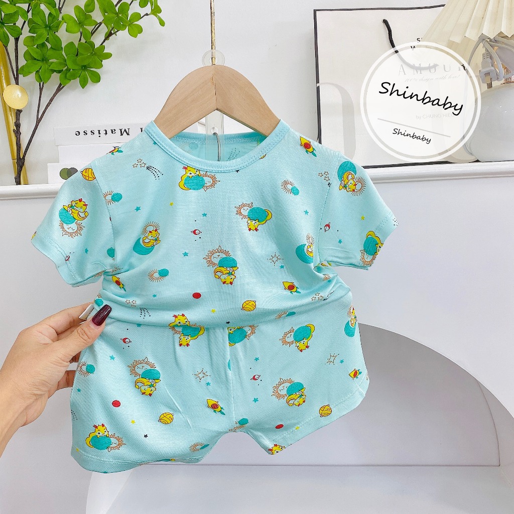 Bộ thun lạnh cộc tay chất mềm mát nhiều hình in dễ thương cho bé yêu