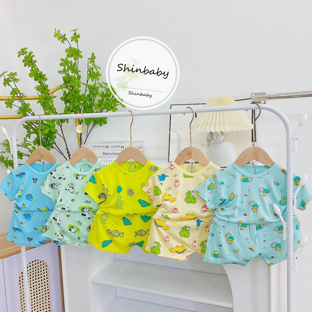 Bộ thun lạnh cộc tay chất mềm mát nhiều hình in dễ thương cho bé yêu