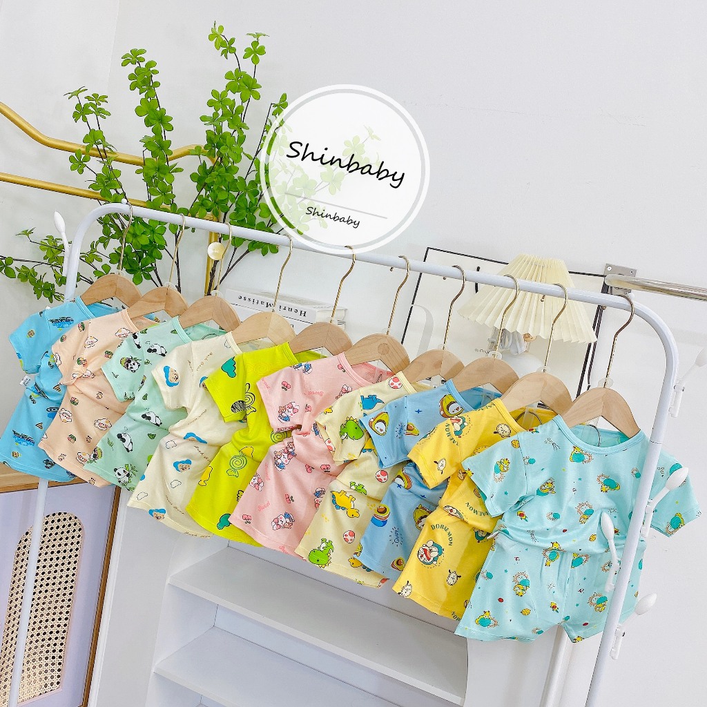 Bộ thun lạnh cộc tay chất mềm mát nhiều hình in dễ thương cho bé yêu