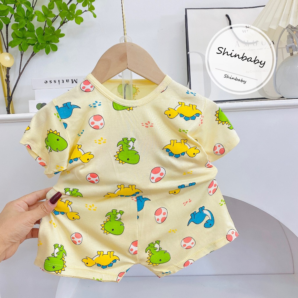 Bộ thun lạnh cộc tay chất mềm mát nhiều hình in dễ thương cho bé yêu