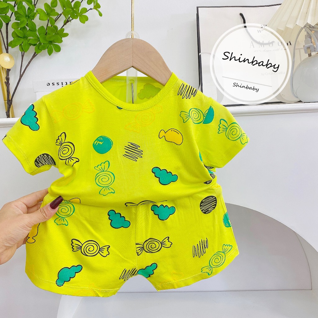 Bộ thun lạnh cộc tay chất mềm mát nhiều hình in dễ thương cho bé yêu