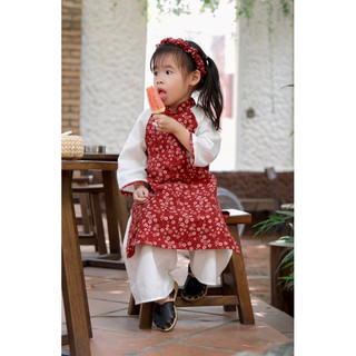 ÁO DÀI ĐỎ HOA MAI KAT&BUNNY 2024