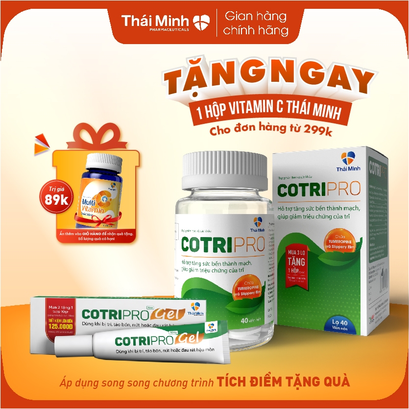 Cotripro Thái Minh Viên & Gel - Cotri Pro Dùng Khi Bị Trĩ Nội, Trĩ Ngoại, Táo Bón Rát Hậu Môn, Săn Se Búi Trĩ