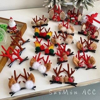 Set 2 kẹp tóc sừng tuần lộc Noel dành cho bé gái K193