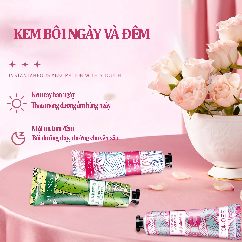 SET QUÀ TẶNG HỘP 5 TUÝP Kem dưỡng da tay SEOMOU dưỡng ẩm chống khô da hàng nội địa Trung Bigsalemart M33