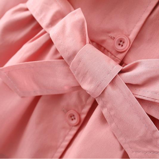 Váy thu đông cho bé gái C2 thiết kế dài tay cổ sen thắt nơ lưng chất kaki mềm size đại từ 14-45kg