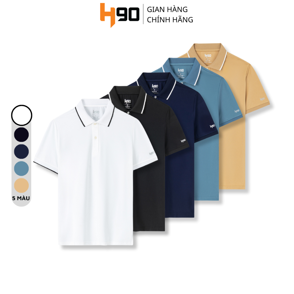 Áo Polo Nam H90 Dáng Ôm Vừa Chất Liệu Co Giãn 4 Chiều, Chống Nhăn, Áo Thun Cổ Bẻ Thiết Kế Trẻ Trung Thanh Lịch HPST001