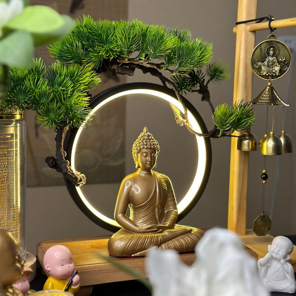 Tượng Phật Thích Ca Sơn Đồng, Chất Liệu Bột Đá Cao Cấp,  Cao 15cm - Tuệ Nga