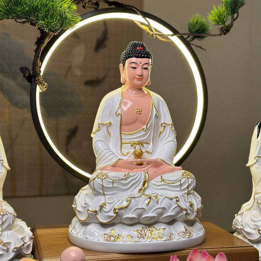 Bộ Tây Phương Tam Thánh, A Di Đà, Đại Thế Chí, Quan Thế Âm, Cao 30cm - Tuệ Nga