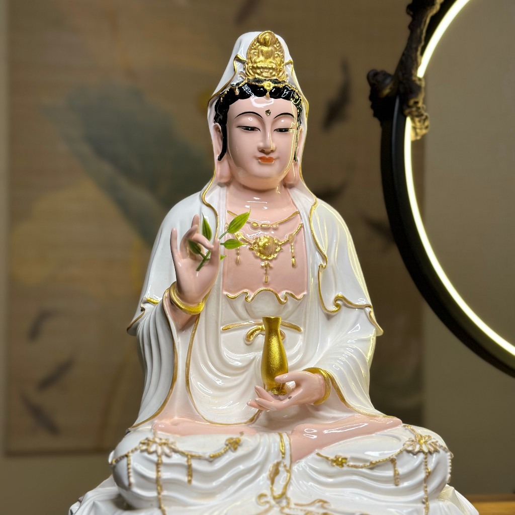 Bộ Tây Phương Tam Thánh, A Di Đà, Đại Thế Chí, Quan Thế Âm, Cao 30cm - Tuệ Nga