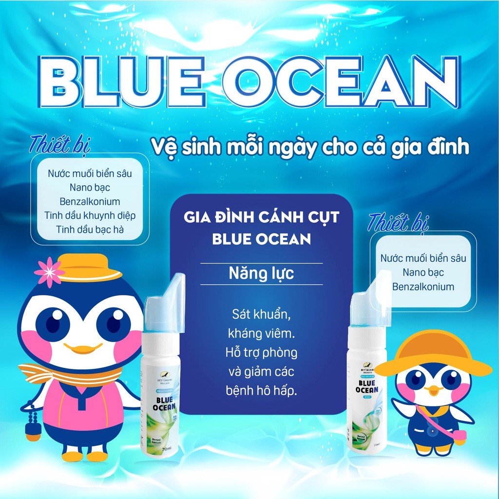 Xịt vệ sinh mũi kháng khuẩn Blue Ocean Baby  - phòng dịch bệnh, bảo vệ đường hô hấp cho trẻ em