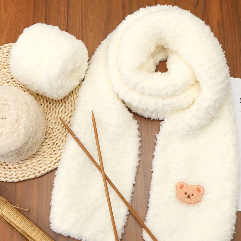 DIY Set nguyên liệu đan khăn len lông cừu, đan khăn len bông xù, set nguyên liệu đan khăn len, khăn choàng cổ