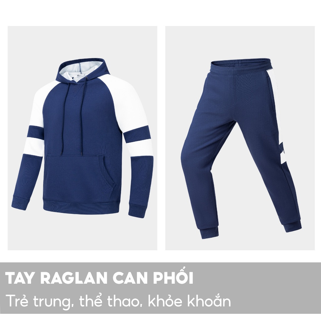 Bộ Quần Áo Nỉ Hoodie Nam 5S FASHION Dày Dặn,Tay Raglan Can Phối Trẻ Trung,Khỏe Khoắn (BNH23006)