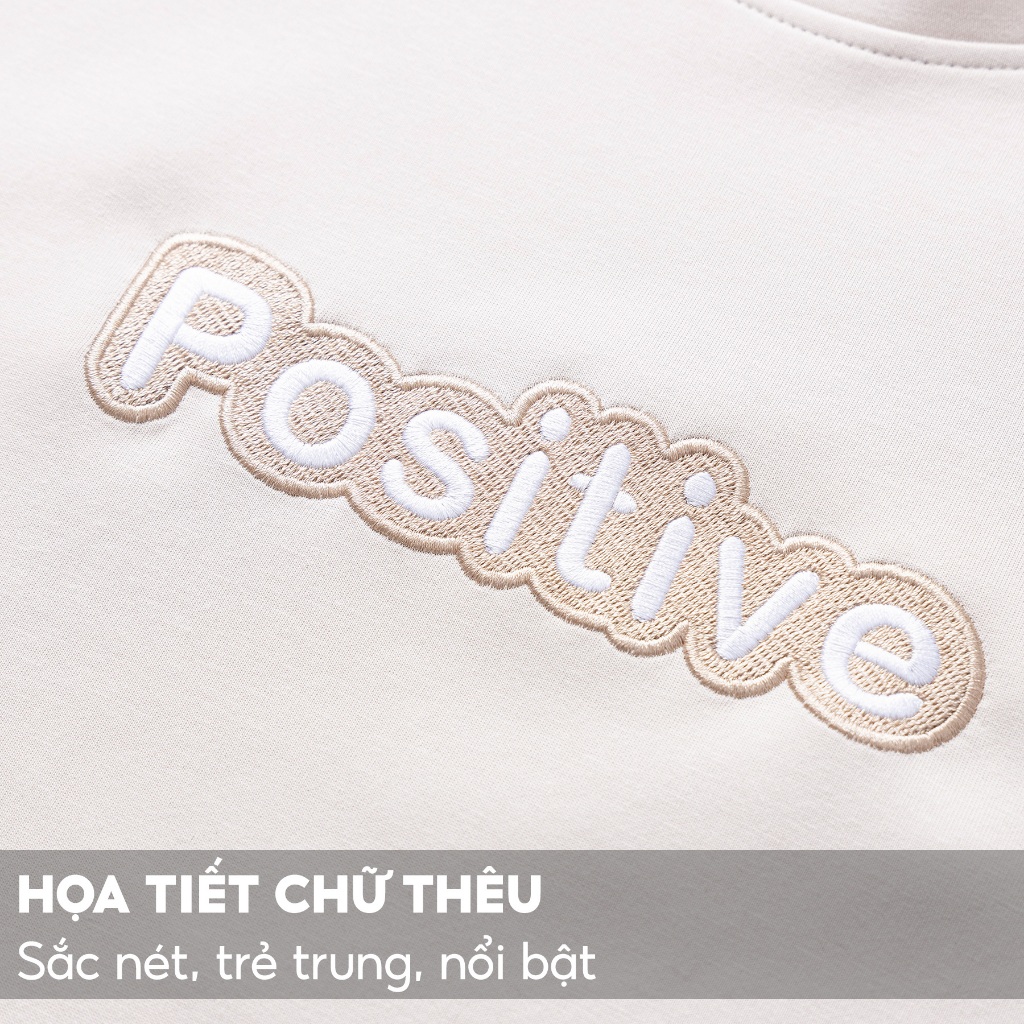 Áo Sweater Nam 5S FASHION POSITIVE, Chất Nỉ Cotton, Cổ Tròn, Thêu Chữ Nổi Bật