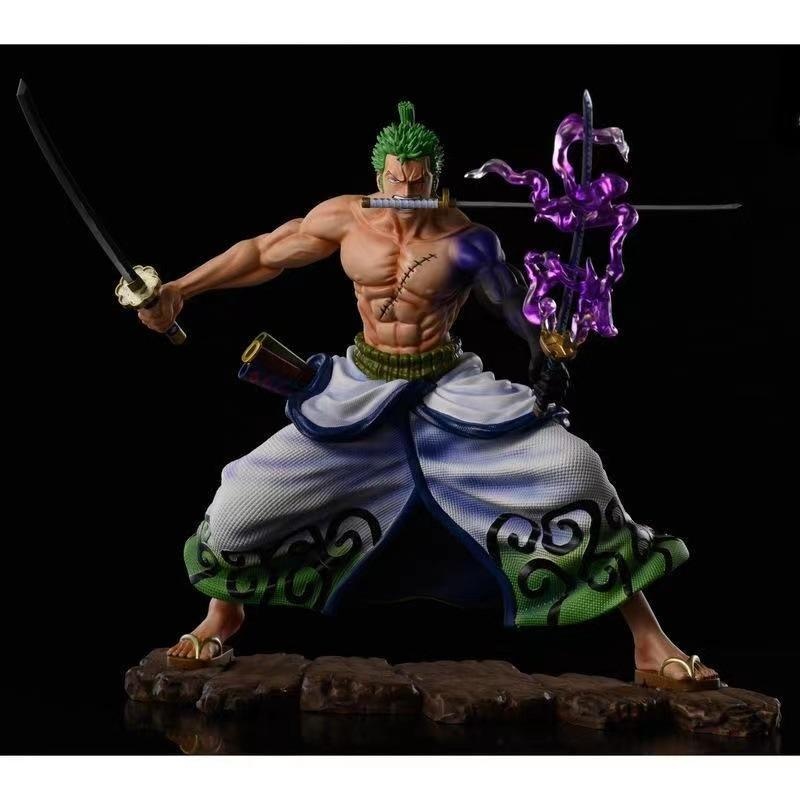 Có bản Led Tặng poster Mô hình Zoro Enma Haki Bá Vương cực đẹp cao 21cm