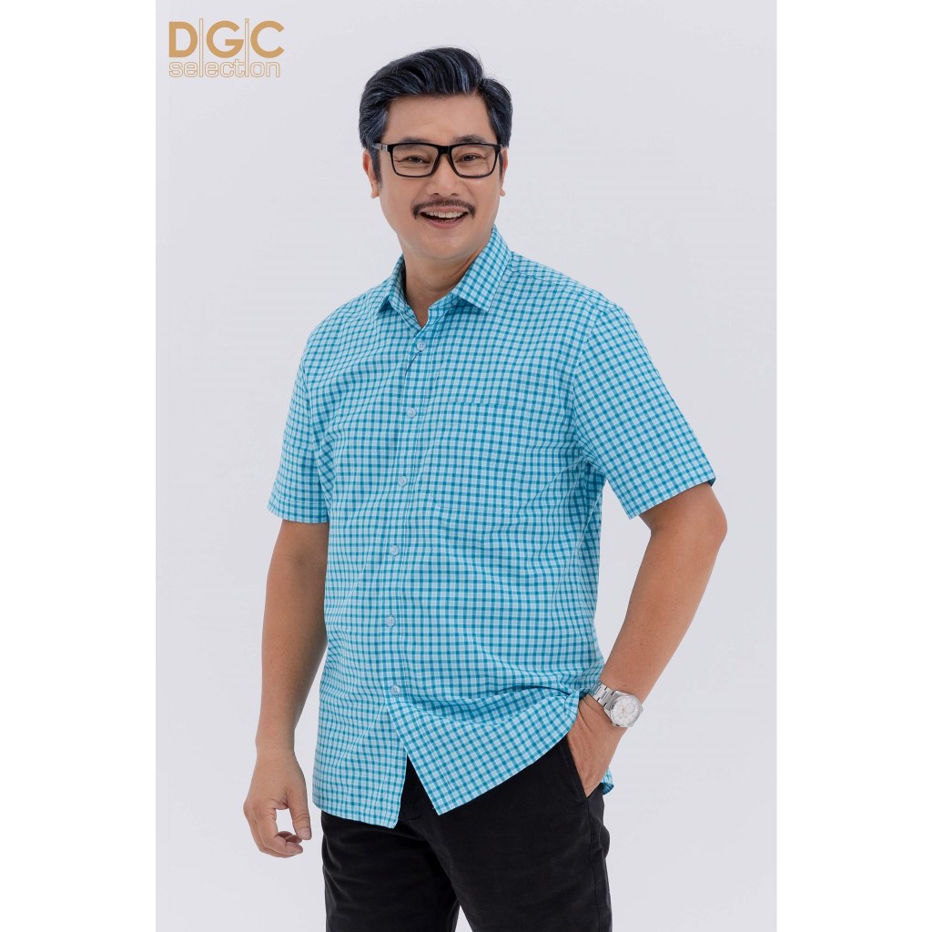 Áo sơ mi ngắn tay nam trung niên DGCs hoạ tiết kẻ caro SASNBC51M