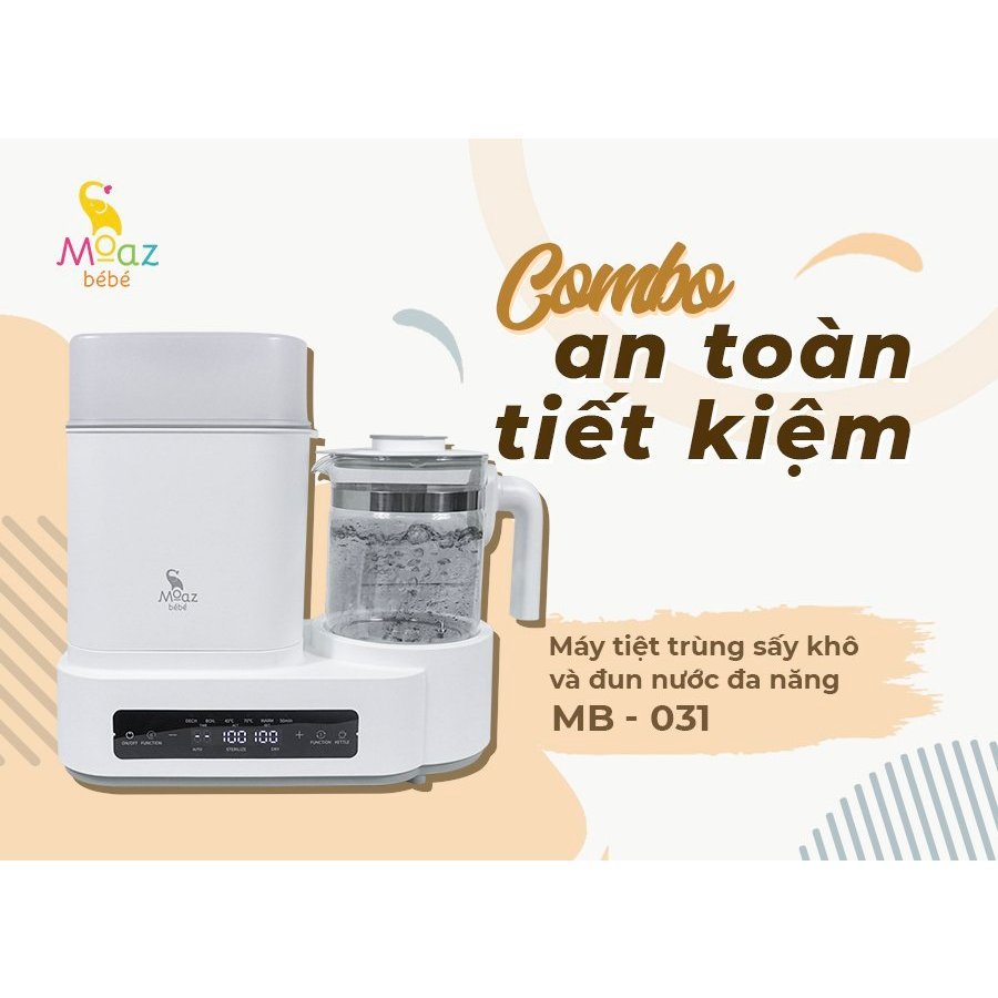 Máy tiệt trùng sấy khô và đun nước đa năng Moaz Bebe MB031 cho bé