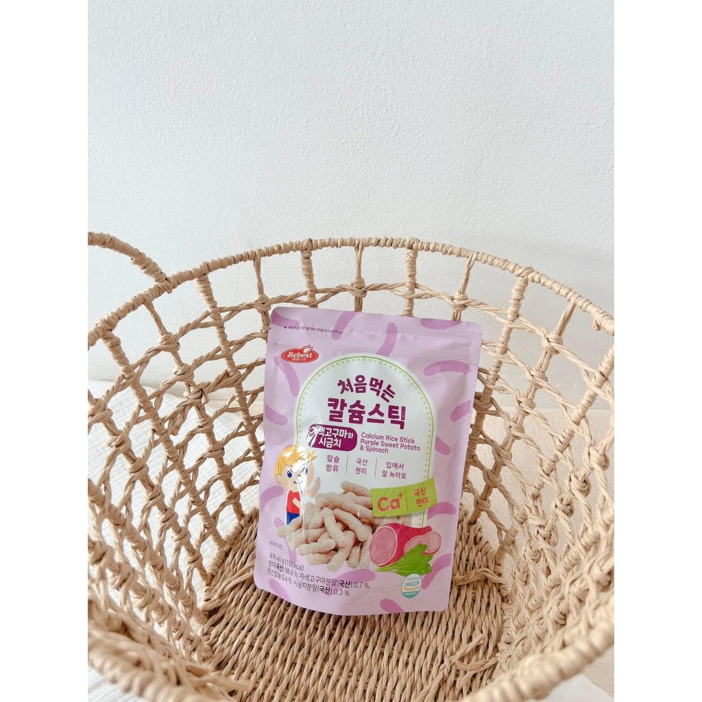 BÁNH GẠO QUE BEBEST BỔ SUNG CANXI + Sắt cho bé date 11/2024