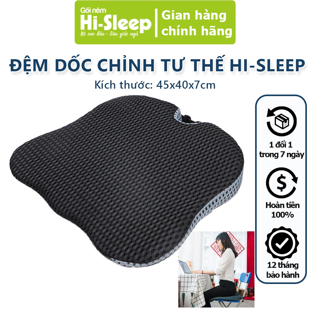 Đệm Lót Ghế Chỉnh Tư Thế HI-SLEEP, Chống Đau Lưng Đau Xương Cụt - Tạo Tư Thế Chuẩn Cho Dân Văn Phòng, Lái Xe