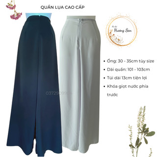 Quần mặc chung với áo dài, quần áo dài có túi, quần mặc với áo bà ba, quần áo dài chất liệu lụa mango cao cấp