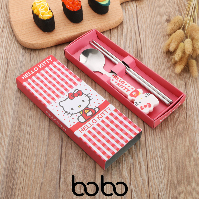 Set đũa thìa hoạt hình cho bé nhiều mẫu, set 1 đũa 1 thìa siêu dễ thương cho bé