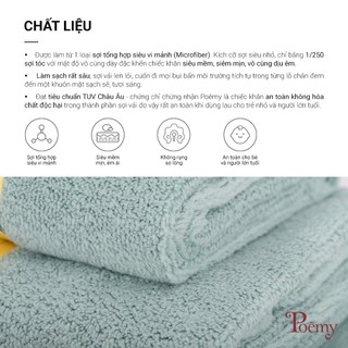 [CHÍNH HÃNG] Khăn Choàng Tắm Poêmy Cho Bé Mềm Mịn Thấm Hút Nhanh Khô Kích Thước 73x73cm