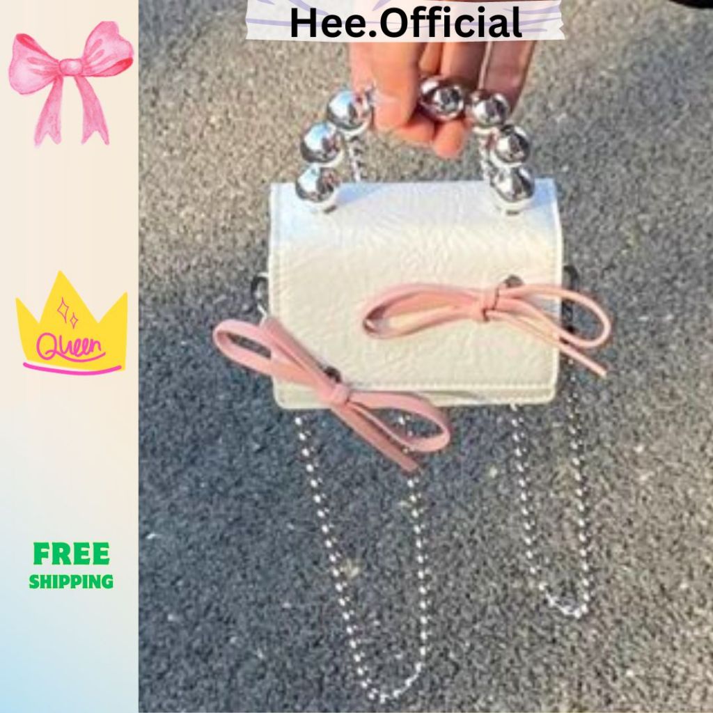 Túi xách nữ, túi đeo chéo thời trang công sở Hàn Quốc đeo chéo hot trend _ BAG MINI đính nơ quai ngọc | BigBuy360 - bigbuy360.vn