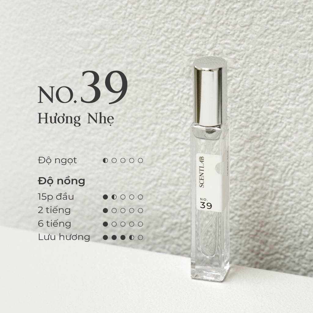 Nước hoa nữ SCENTLAB No.39 mùi hương nhẹ nhàng Hidden Soul tinh dầu thơm lâu, hương hoa cỏ mini 10ml