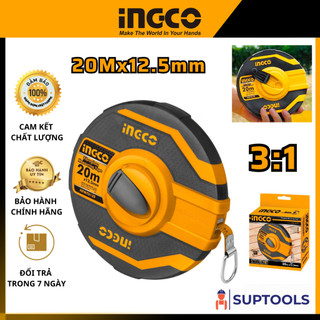 Thước dây sợi thủy tinh ingco hfmt8120 kích thước 20mx12.5mm tỷ lệ 3:1 đơn vị đo: mét và inch