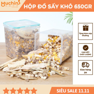 Hộp thịt sấy khô cho Chó Mèo 550G - Gà viên sấy - Gan bò sấy - Lòng đỏ vụn sấy - Đồ sấy dành cho chó mèo | Muchinshop