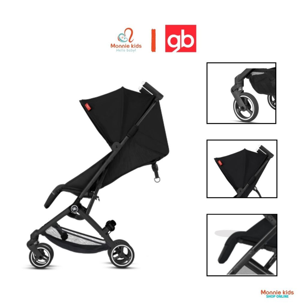 Xe đẩy gấp gọn GB Pockit + All-City cho bé 6m+, xe đẩy trẻ em siêu nhẹ cao cấp - Monnie kids