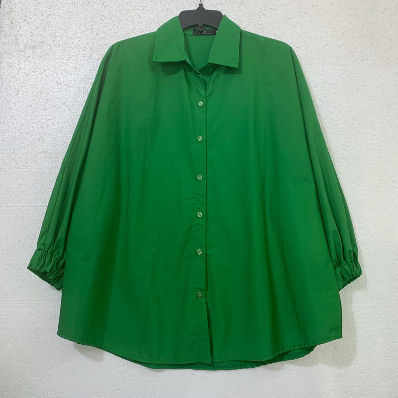 Thanh lý / 2hand/ pass đồ cá nhân áo sơ mi from rộng, sơ mi nữ rộng, sơ mi xanh lá