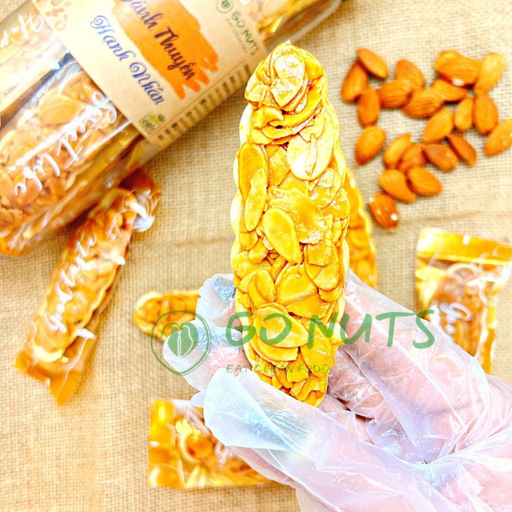 Combo C1: 1 túi Thuyền Điều Macca 200g + 1 túi Thuyền Hạnh Nhân 200g GO NUTS Bánh ăn kiêng hỗ trợ giảm cân không đường